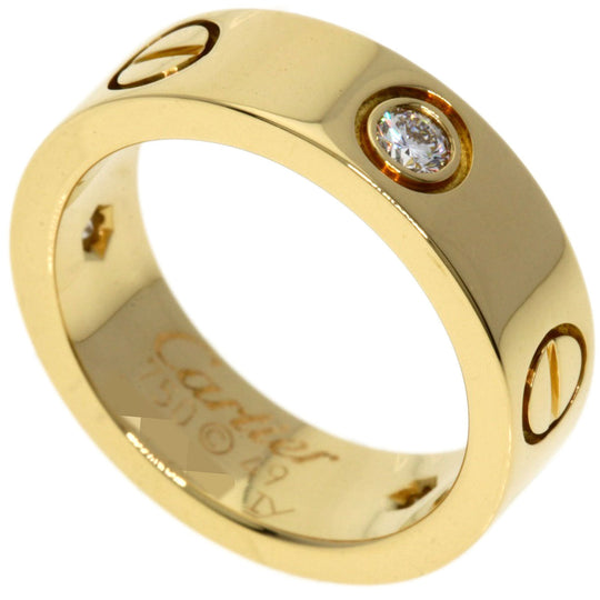 CARTIER Ring 18K Yellow Gold gold Love Ring 3P Diamond #49
