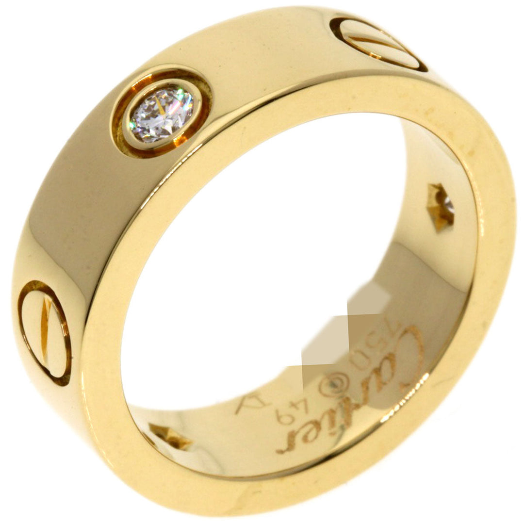 CARTIER Ring 18K Yellow Gold gold Love Ring 3P Diamond #49