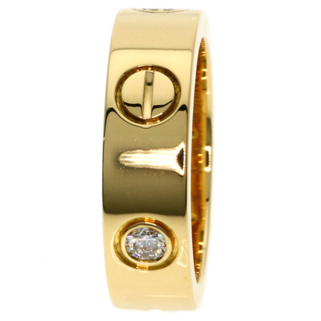 CARTIER Ring 18K Yellow Gold gold Love Ring 3P Diamond #49