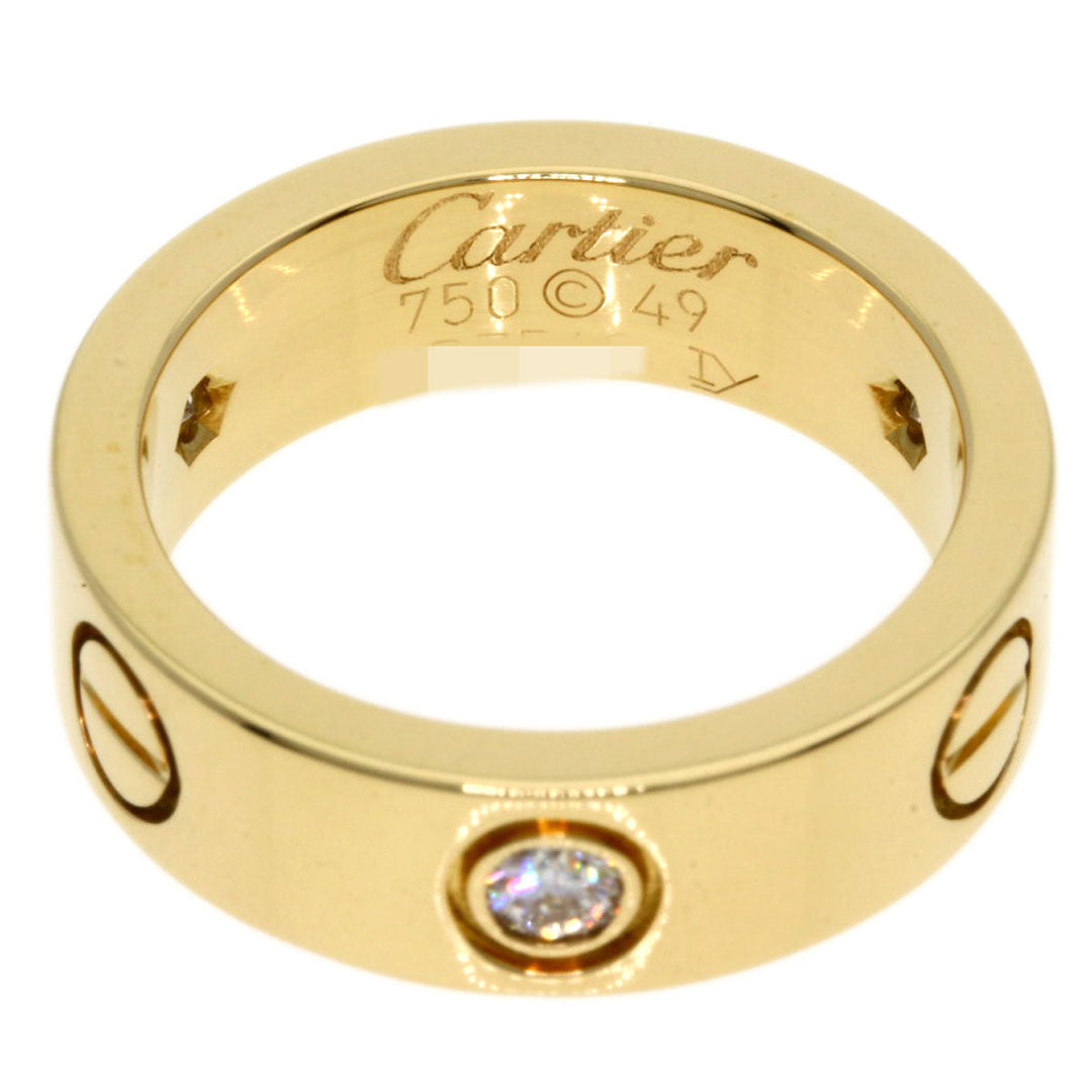 CARTIER Ring 18K Yellow Gold gold Love Ring 3P Diamond #49