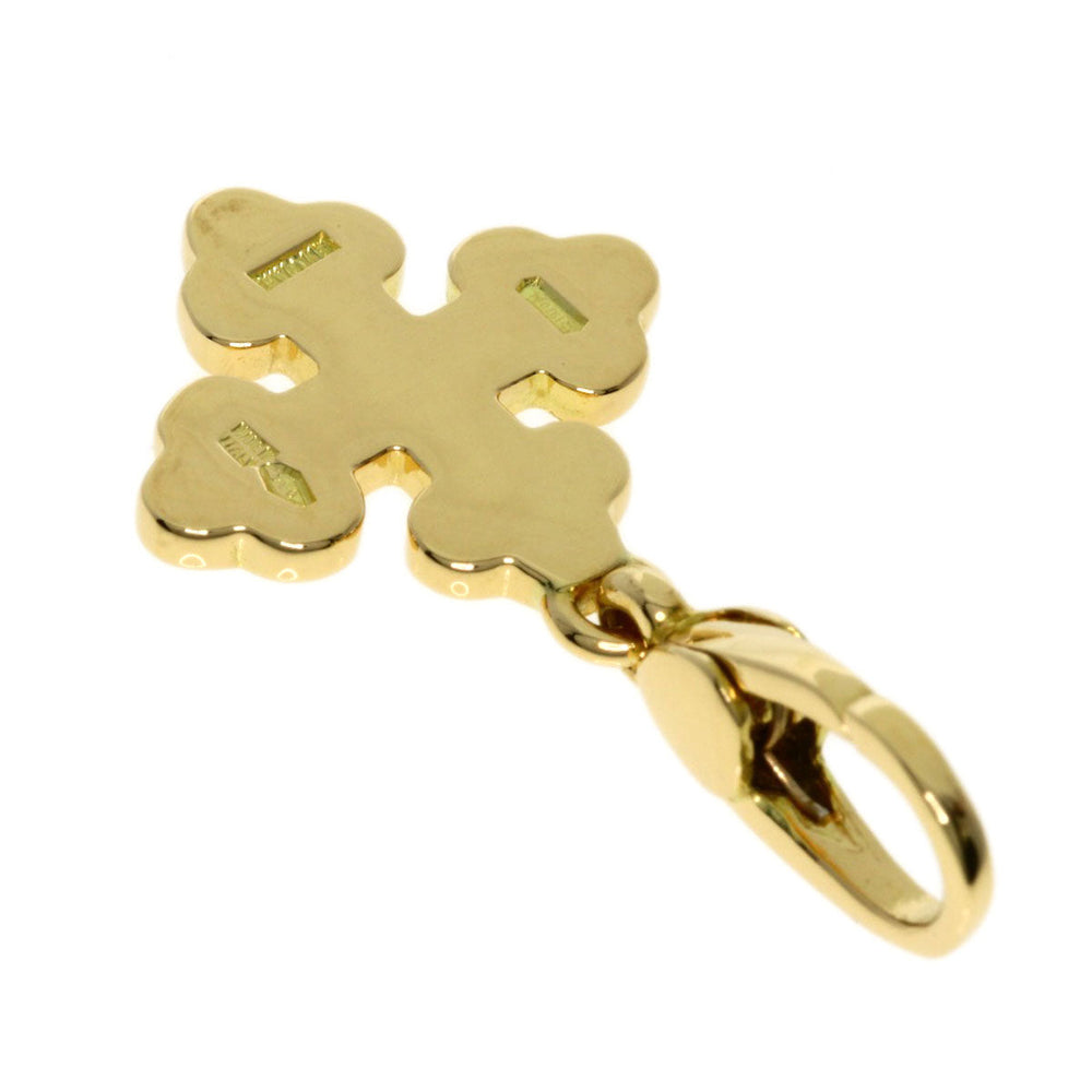 BVLGARI Pendant top 18K Yellow Gold gold Snow Cross Women Used Authentic