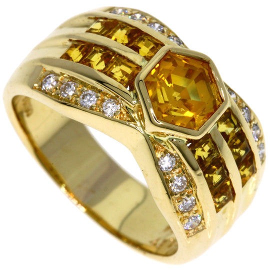JUNE Ring 18K Yellow Gold gold Yellow sapphire diamond Women Used Authentic