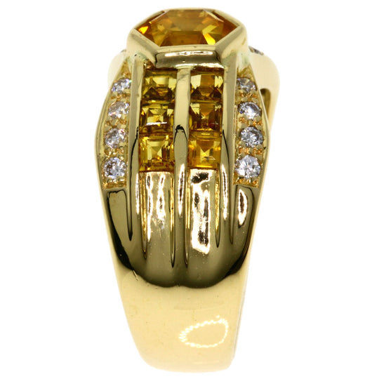 JUNE Ring 18K Yellow Gold gold Yellow sapphire diamond Women Used Authentic