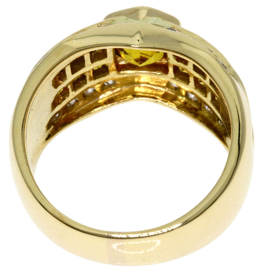 JUNE Ring 18K Yellow Gold gold Yellow sapphire diamond Women Used Authentic