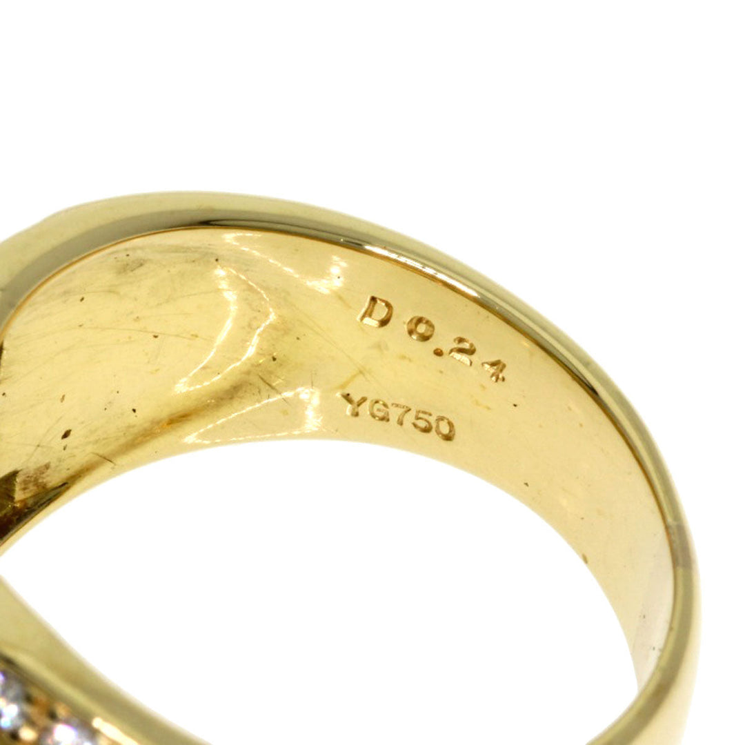 JUNE Ring 18K Yellow Gold gold Yellow sapphire diamond Women Used Authentic