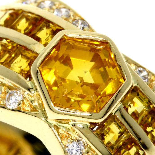 JUNE Ring 18K Yellow Gold gold Yellow sapphire diamond Women Used Authentic