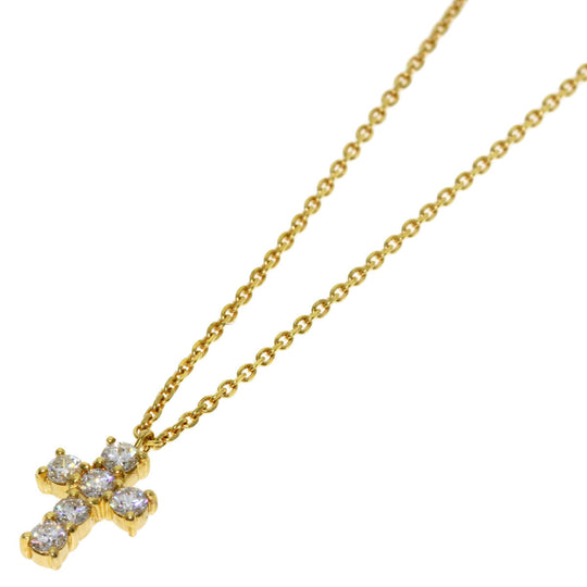 VANDOME Necklace 18K Yellow Gold gold Cross motif diamond Women Used Authentic