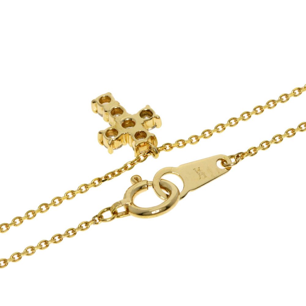 VANDOME Necklace 18K Yellow Gold gold Cross motif diamond Women Used Authentic
