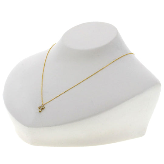 VANDOME Necklace 18K Yellow Gold gold Cross motif diamond Women Used Authentic