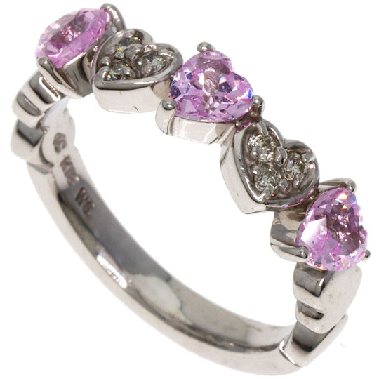 4℃ Ring K18WG Silver Pink sapphire diamond