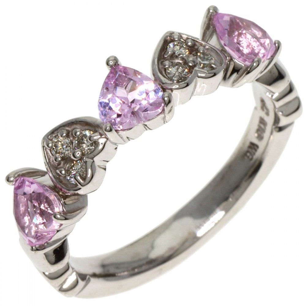 4℃ Ring K18WG Silver Pink sapphire diamond
