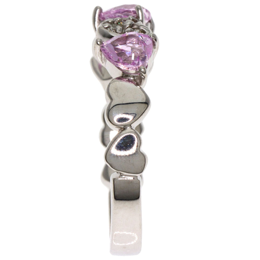 4℃ Ring K18WG Silver Pink sapphire diamond