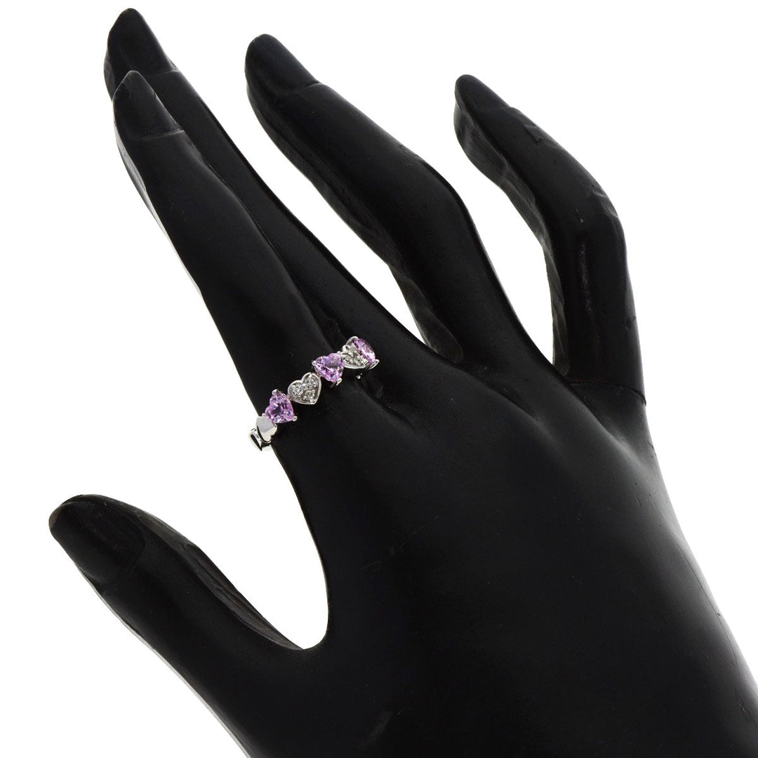 4℃ Ring K18WG Silver Pink sapphire diamond