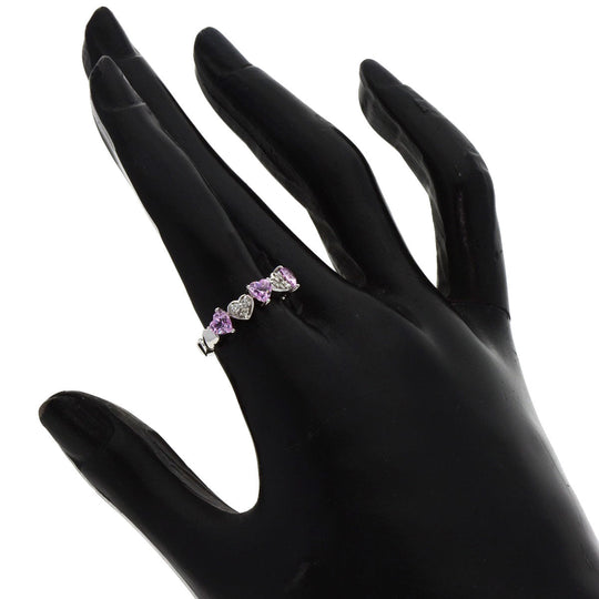 4℃ Ring K18WG Silver Pink sapphire diamond