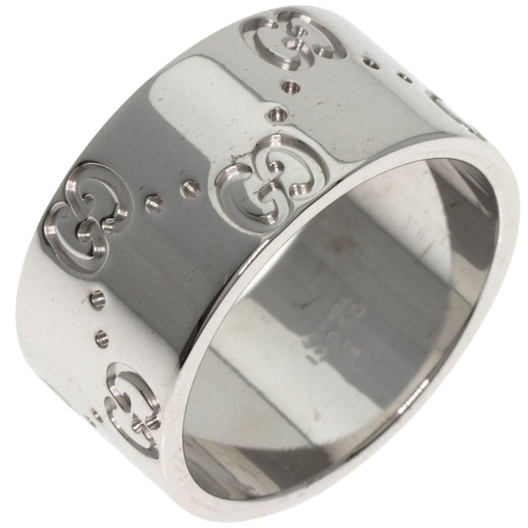 GUCCI Ring K18WG Silver Icon Wide #11