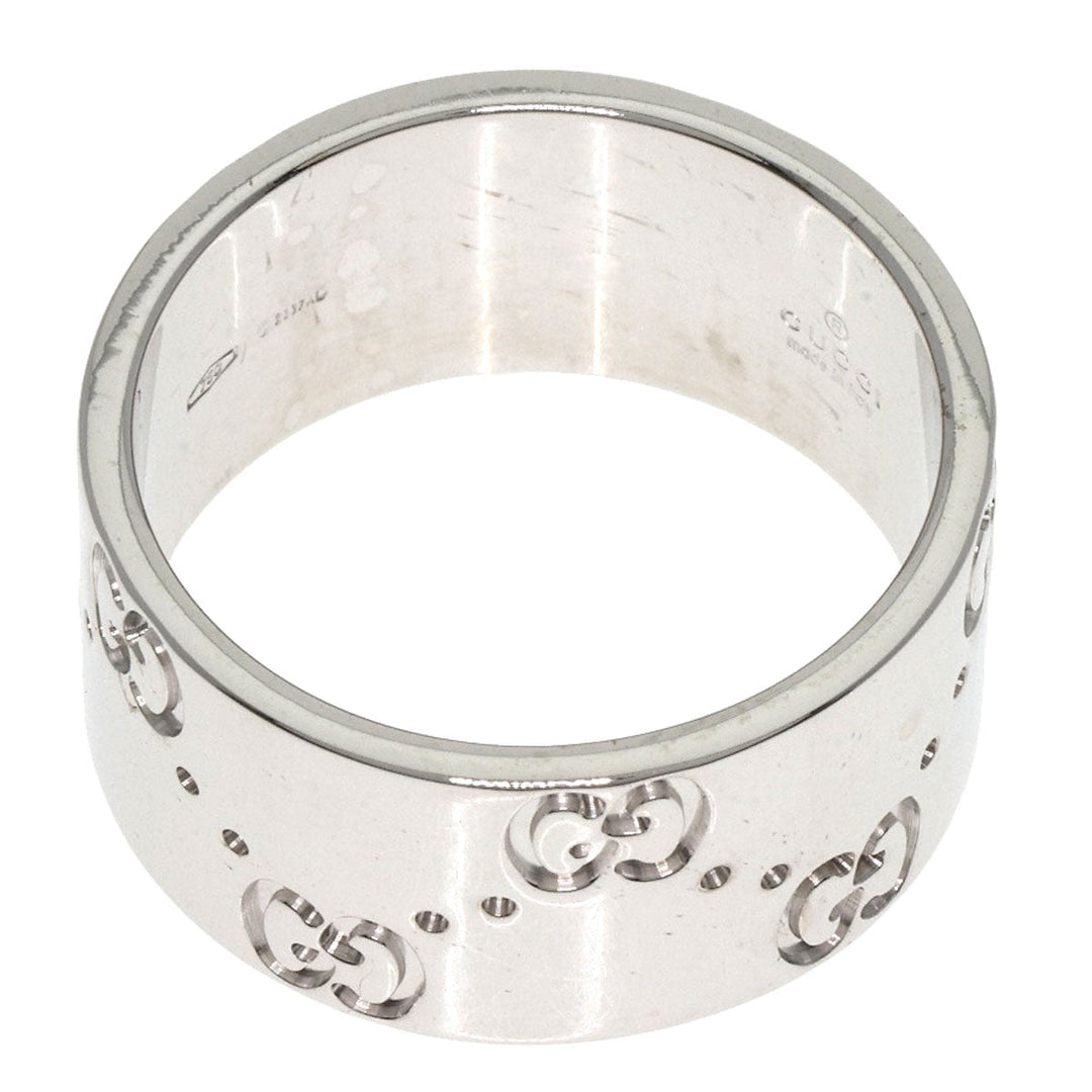 GUCCI Ring K18WG Silver Icon Wide #11