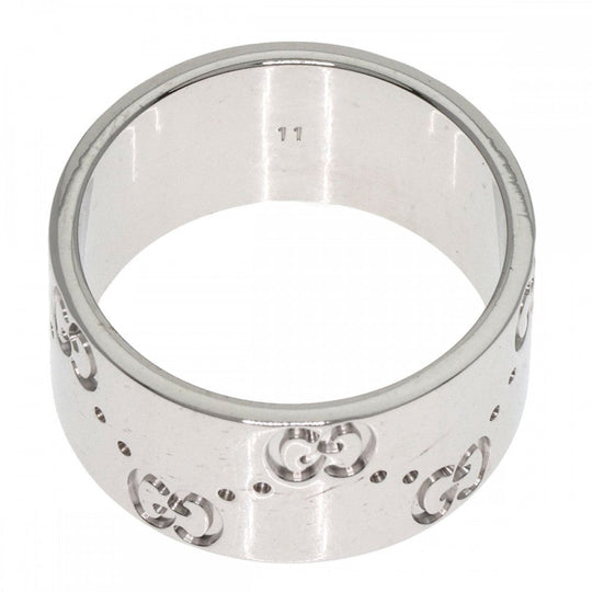 GUCCI Ring K18WG Silver Icon Wide #11