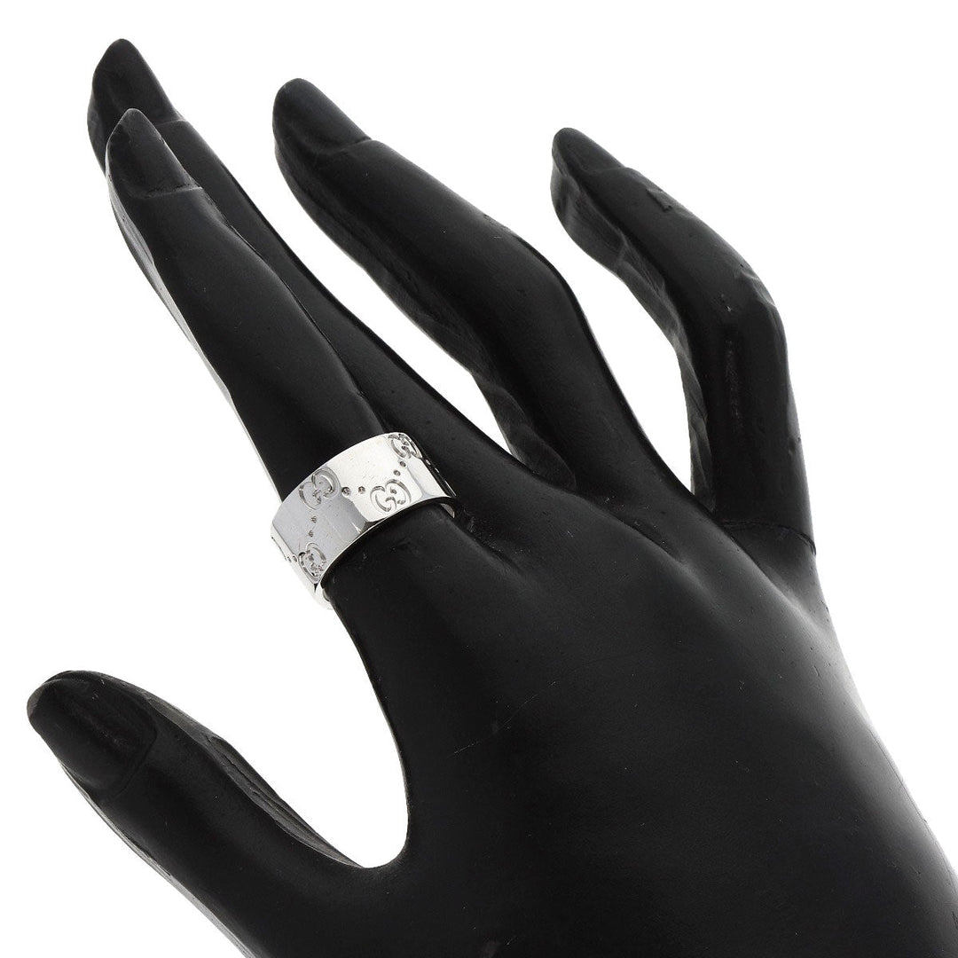 GUCCI Ring K18WG Silver Icon Wide #11