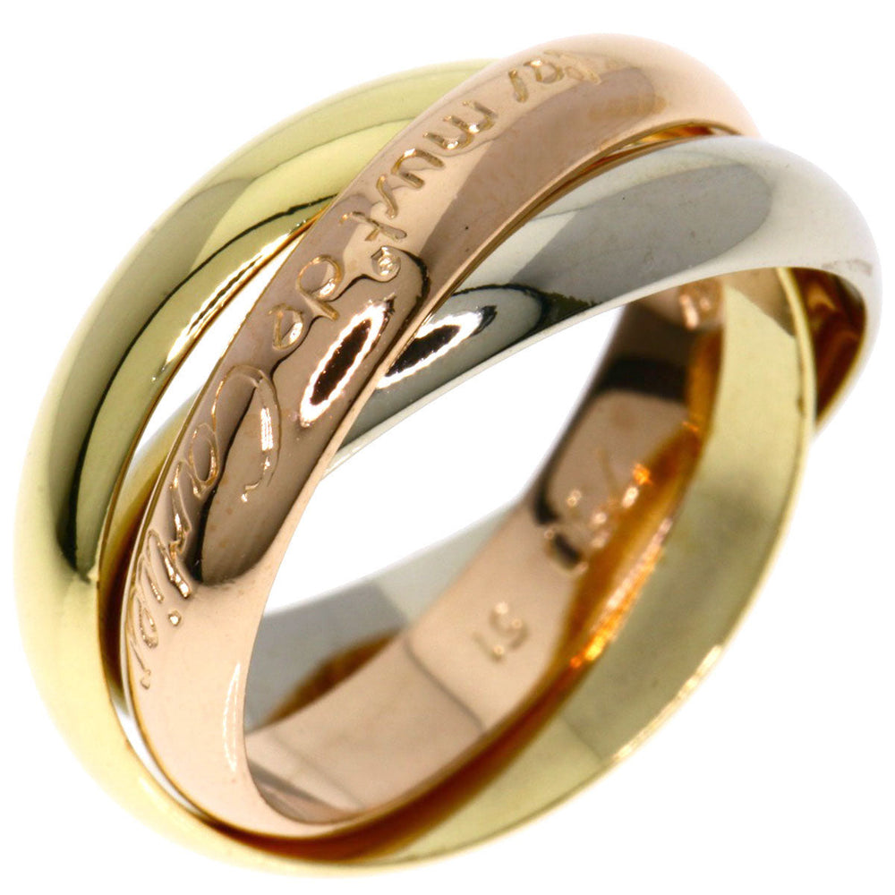 CARTIER Ring K18YG , K18PG , K18WG gold Trinity #51 Women Used Authentic