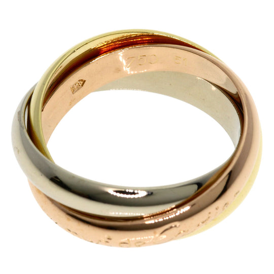 CARTIER Ring K18YG , K18PG , K18WG gold Trinity #51 Women Used Authentic