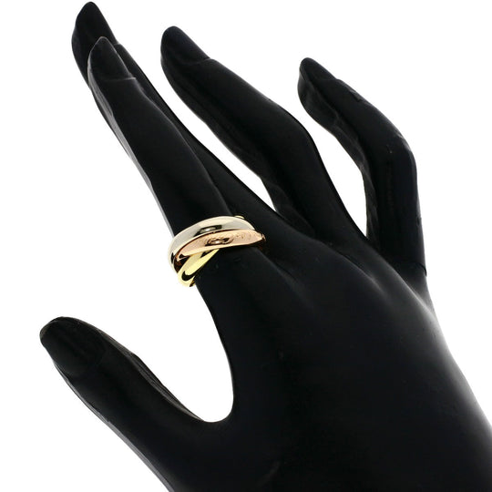 CARTIER Ring K18YG , K18PG , K18WG gold Trinity #51 Women Used Authentic
