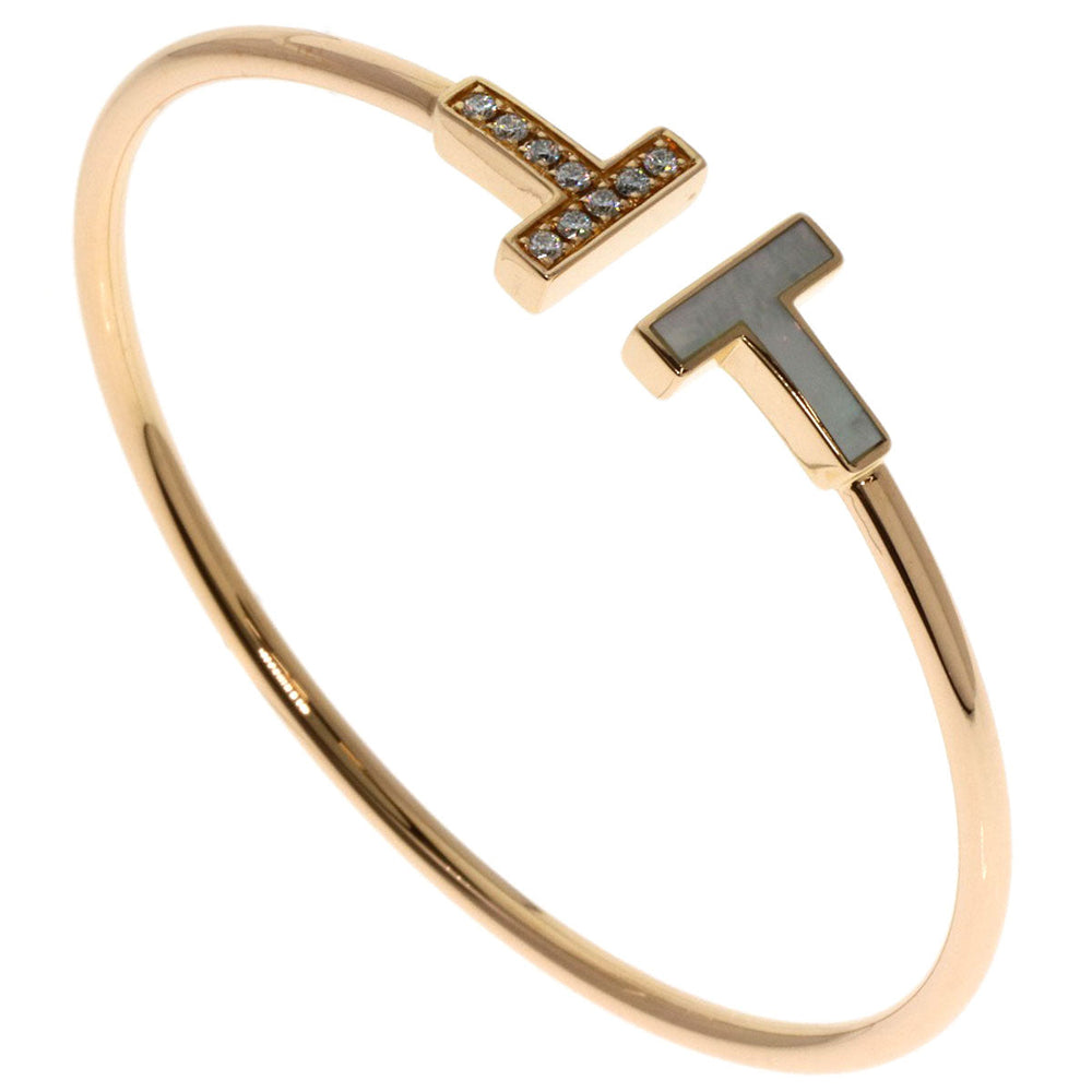 TIFFANY&Co. bracelet 18K Yellow Gold gold T-Wire Mother of Pearl Diamond