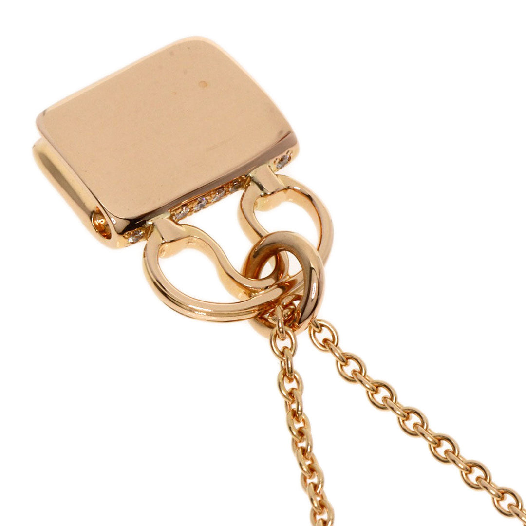HERMES Necklace 18K Pink Gold gold Amulet Constance Women Used Authentic