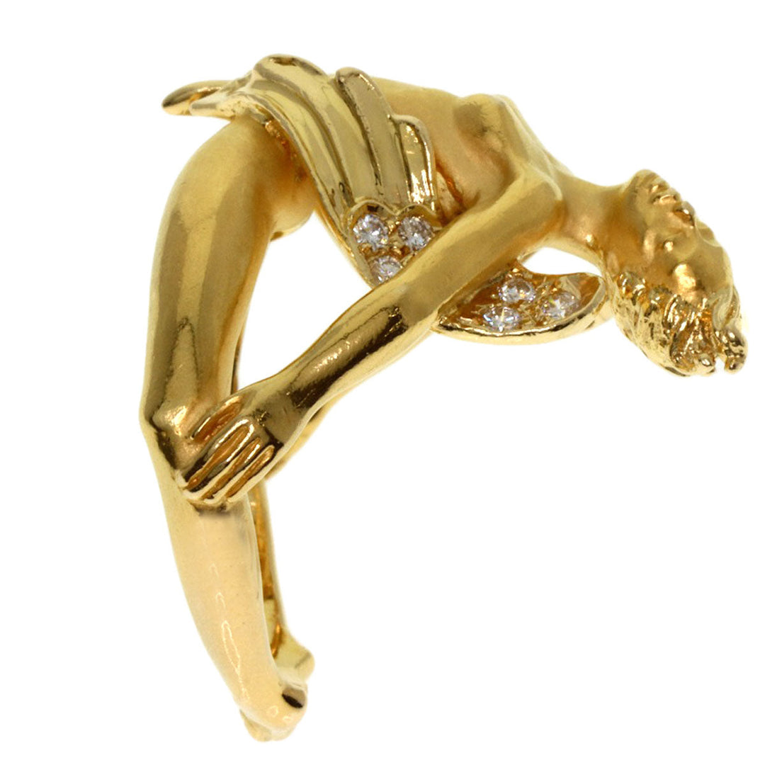 Carrera y Carrera Ring 18K Yellow Gold gold Angel motif Diamond Women Used Authentic