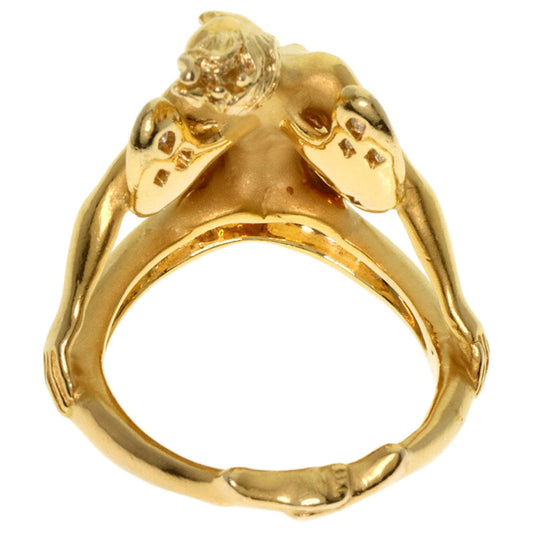 Carrera y Carrera Ring 18K Yellow Gold gold Angel motif Diamond Women Used Authentic
