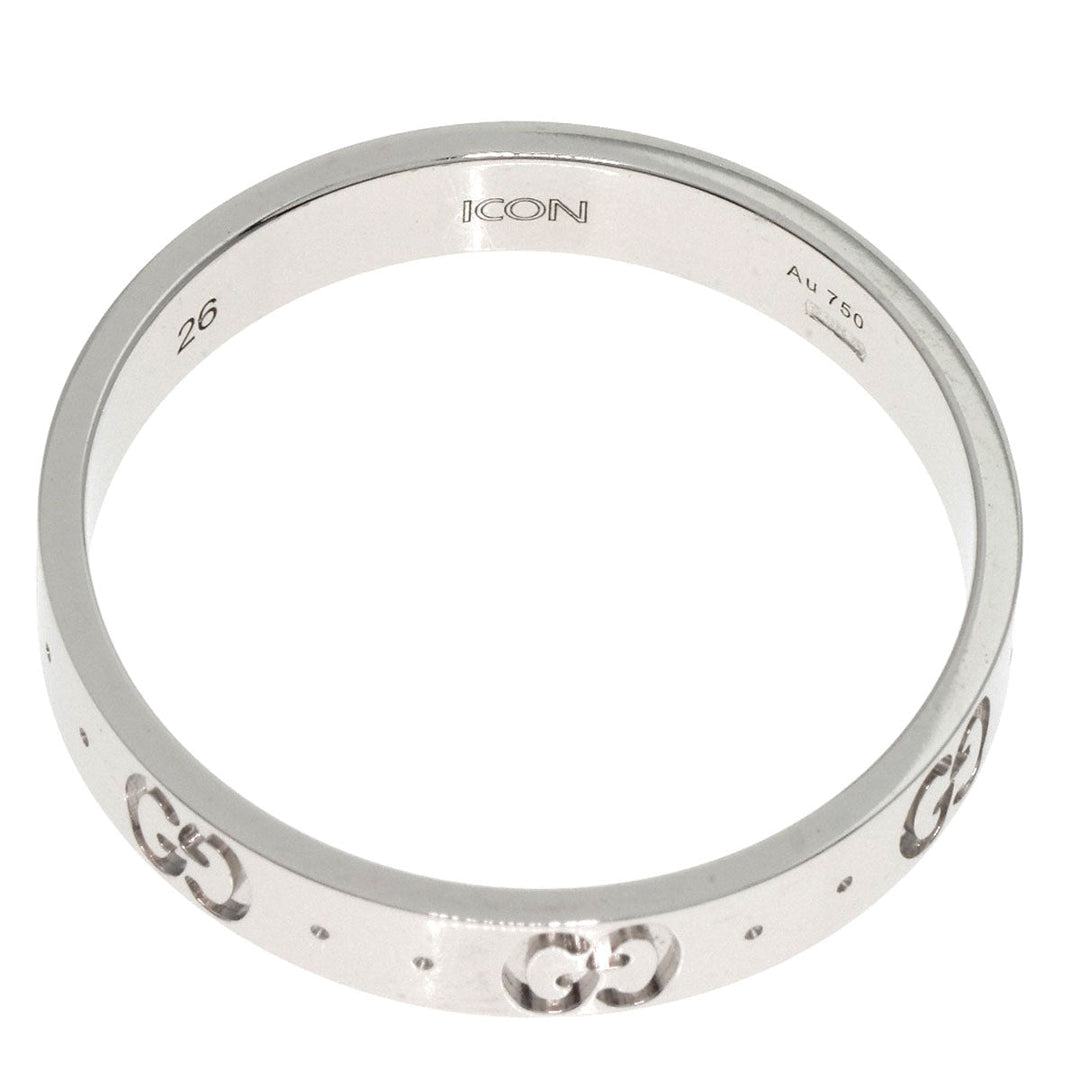 GUCCI Ring K18WG Silver Icon #26 Women Used Authentic