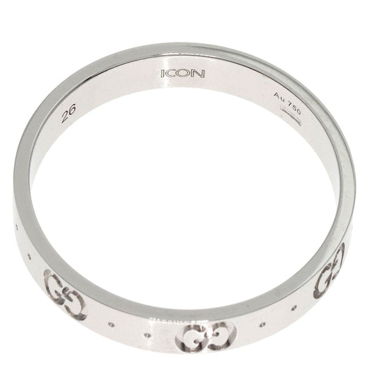 GUCCI Ring K18WG Silver Icon #26 Women Used Authentic