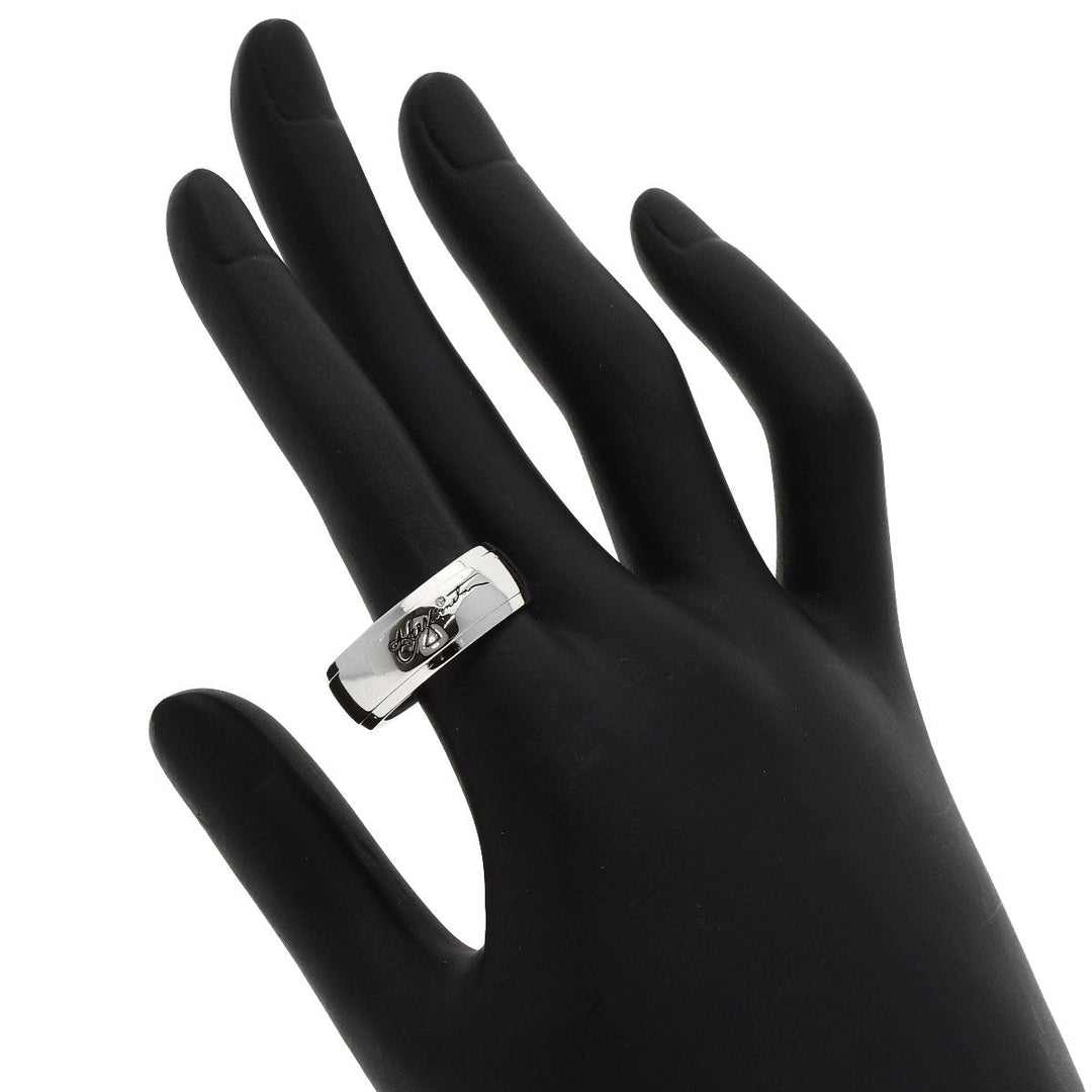 HARRY WINSTON Ring PT950 Silver Signature Band Diamond Women Used Authentic