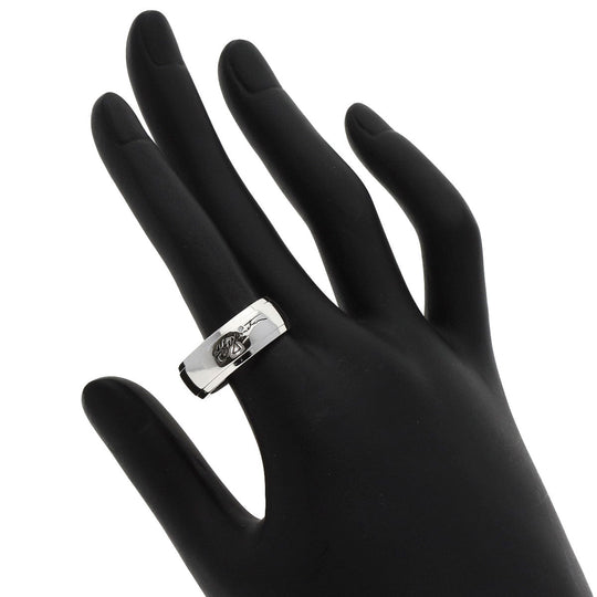 HARRY WINSTON Ring PT950 Silver Signature Band Diamond Women Used Authentic