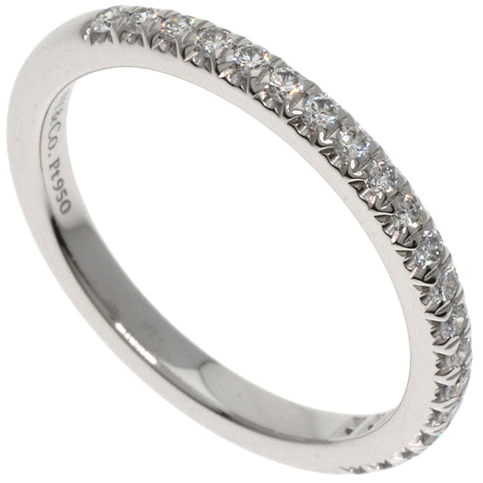 TIFFANY&Co. Ring PT950 Silver Novo Half Eternity Diamond Women Used Authentic