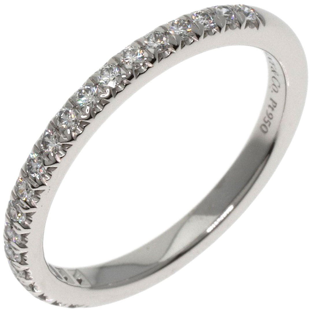 TIFFANY&Co. Ring PT950 Silver Novo Half Eternity Diamond Women Used Authentic