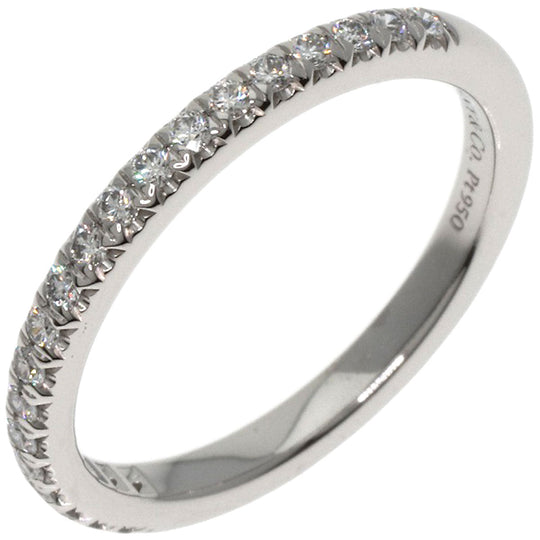 TIFFANY&Co. Ring PT950 Silver Novo Half Eternity Diamond Women Used Authentic