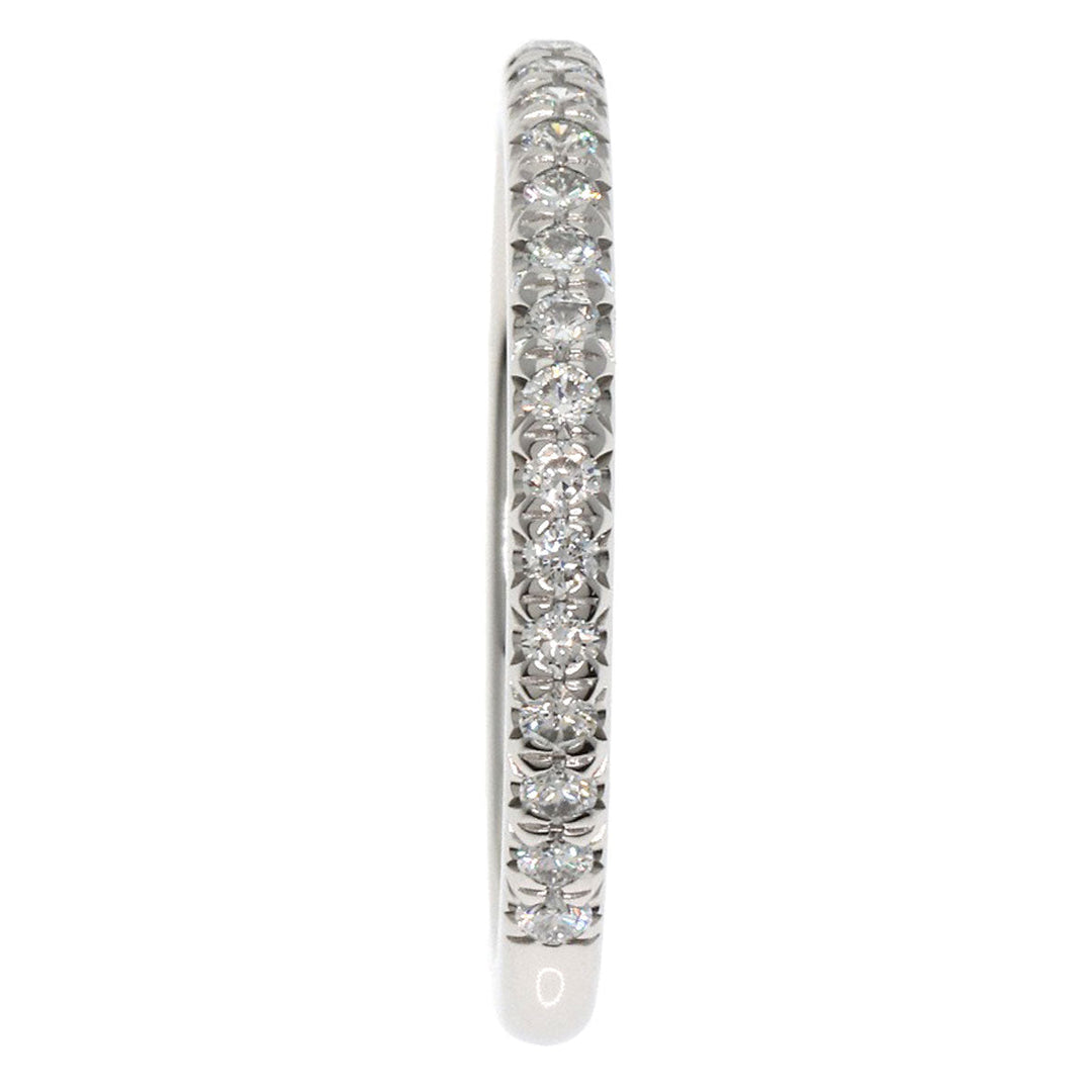TIFFANY&Co. Ring PT950 Silver Novo Half Eternity Diamond Women Used Authentic