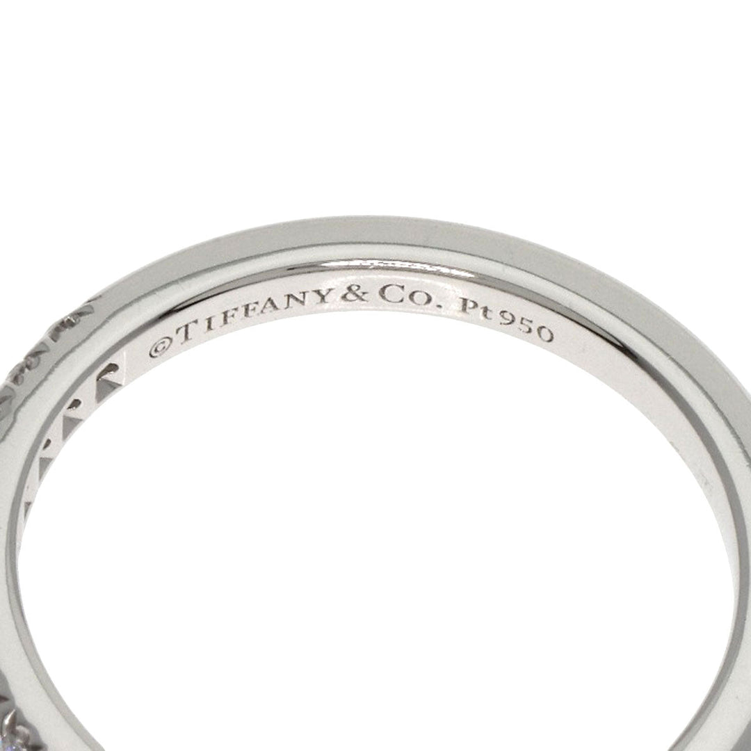 TIFFANY&Co. Ring PT950 Silver Novo Half Eternity Diamond Women Used Authentic