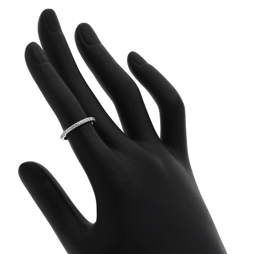 TIFFANY&Co. Ring PT950 Silver Novo Half Eternity Diamond Women Used Authentic
