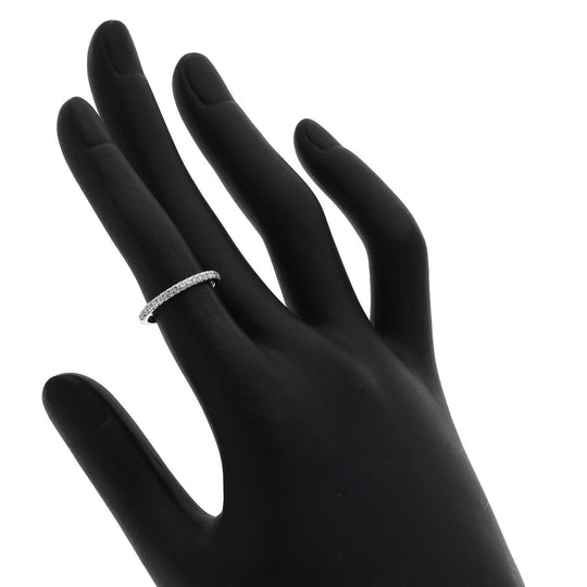 TIFFANY&Co. Ring PT950 Silver Novo Half Eternity Diamond Women Used Authentic