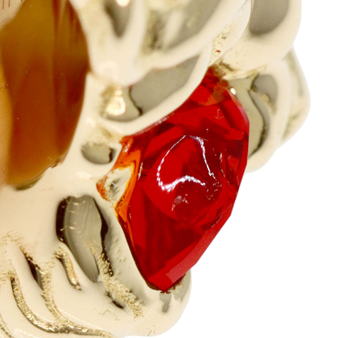 GUCCI Ring 18K Yellow Gold gold Lion Head Fire Opal Diamond #11