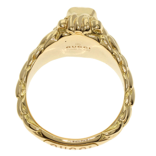 GUCCI Ring 18K Yellow Gold gold Lion Head Chrome Diopside Diamond Ring #11