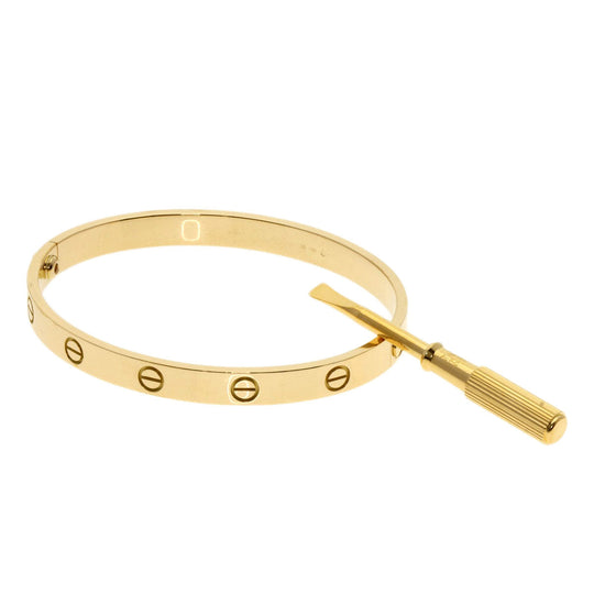 CARTIER bracelet 18K Yellow Gold gold Love Bracelet with Driver #18 Women Used Authentic