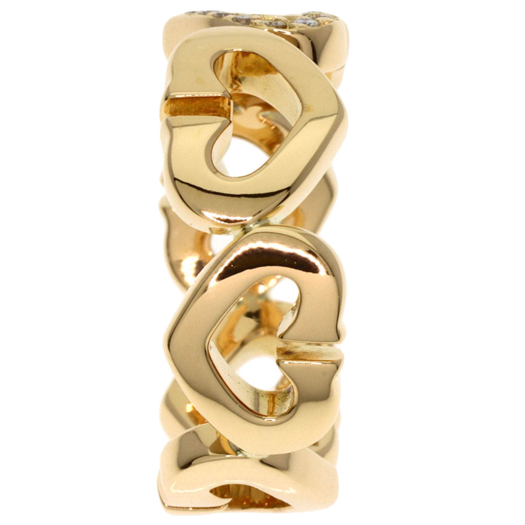 CARTIER Ring 18K Yellow Gold gold C Heart Diamond # 48