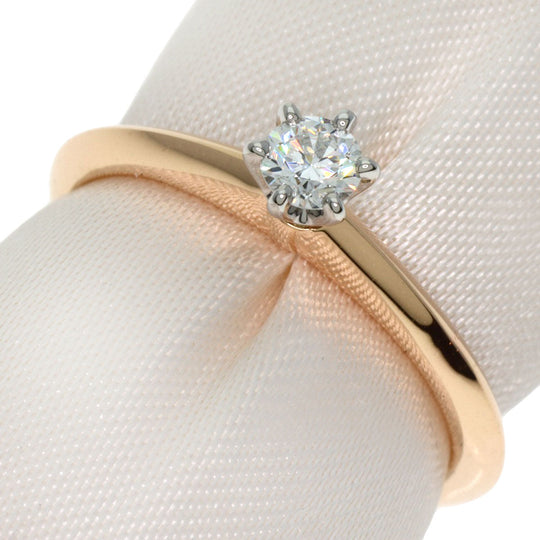 TIFFANY&Co. Ring K18PG , PT950 gold solitaire diamond Women Used Authentic