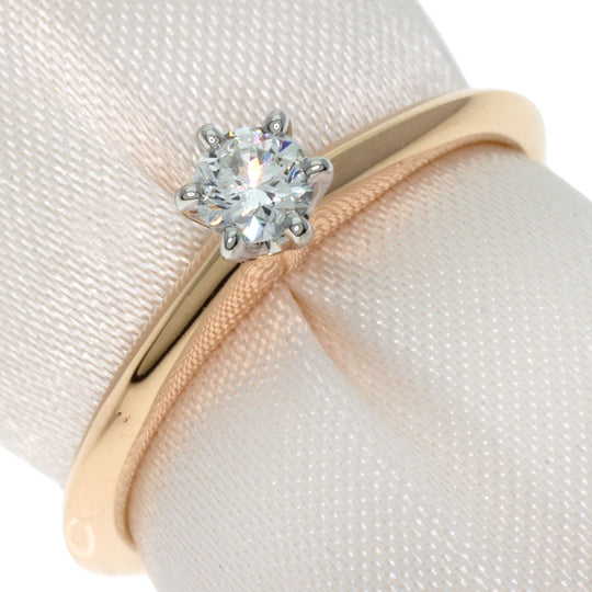 TIFFANY&Co. Ring K18PG , PT950 gold solitaire diamond Women Used Authentic