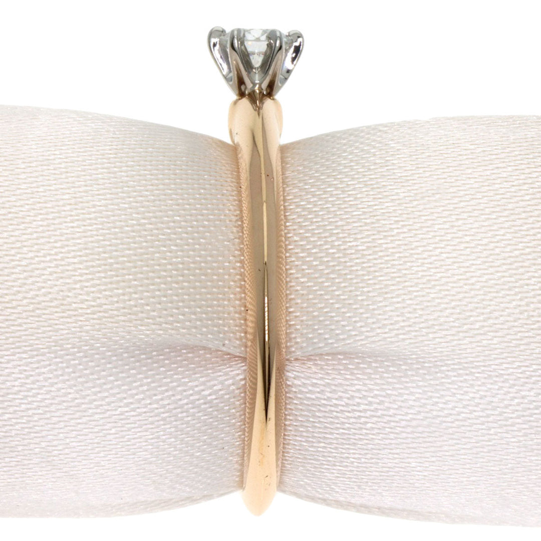 TIFFANY&Co. Ring K18PG , PT950 gold solitaire diamond Women Used Authentic