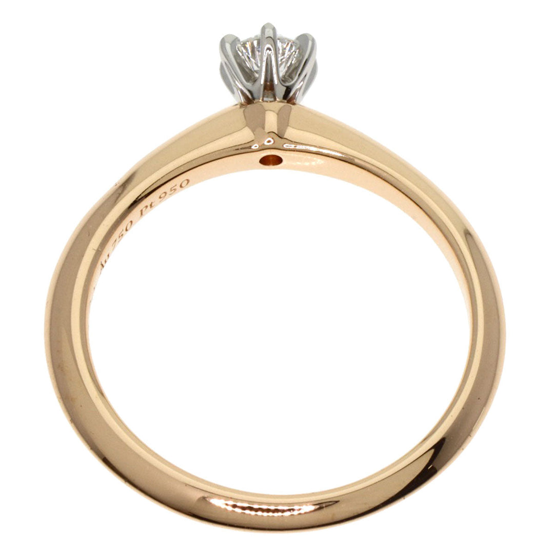 TIFFANY&Co. Ring K18PG , PT950 gold solitaire diamond Women Used Authentic