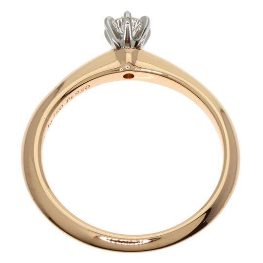 TIFFANY&Co. Ring K18PG , PT950 gold solitaire diamond Women Used Authentic