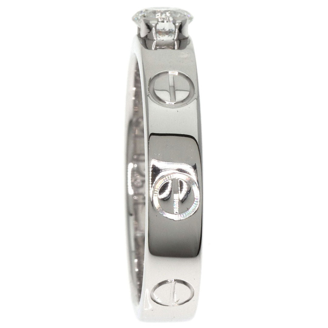 CARTIER Ring K18WG Silver Mini Love Ring 1P Diamond #49
